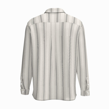 Ivory Stripes (Cotton Long Sleeve Shirt)-Cotton Long Sleeve Button Shirt-Swish Embassy