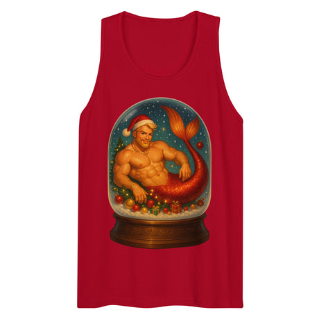 Merman in a Snow Globe (Tank top)-Christmas Tank Tops-Swish Embassy
