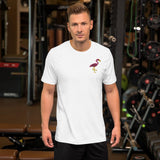 Pink Flamingo (Embroidered)-Embroidered T-Shirts-Swish Embassy