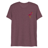 Pink Flamingo (Embroidered) (Triblend)-Triblend T-Shirt-Swish Embassy