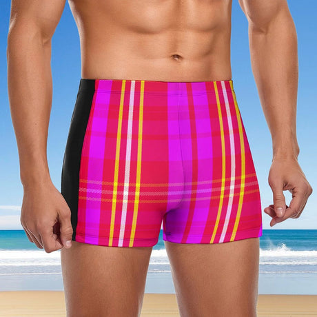 Pink Plaid Club (Square Cut Trunks)-Square Cut Trunks-Swish Embassy
