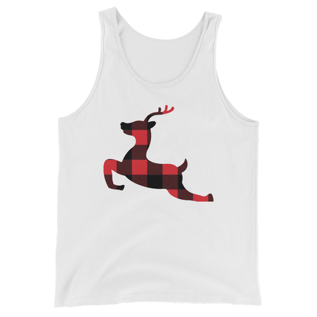 Plaid Reindeer (Tank Top)-Christmas Tank Tops-Swish Embassy