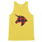 Plaid Unicorn (Tank Top)-Christmas Tank Tops-Swish Embassy