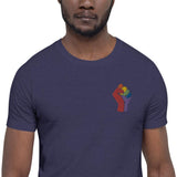 Rainbow Fist (Embroidered)-Embroidered T-Shirts-Swish Embassy