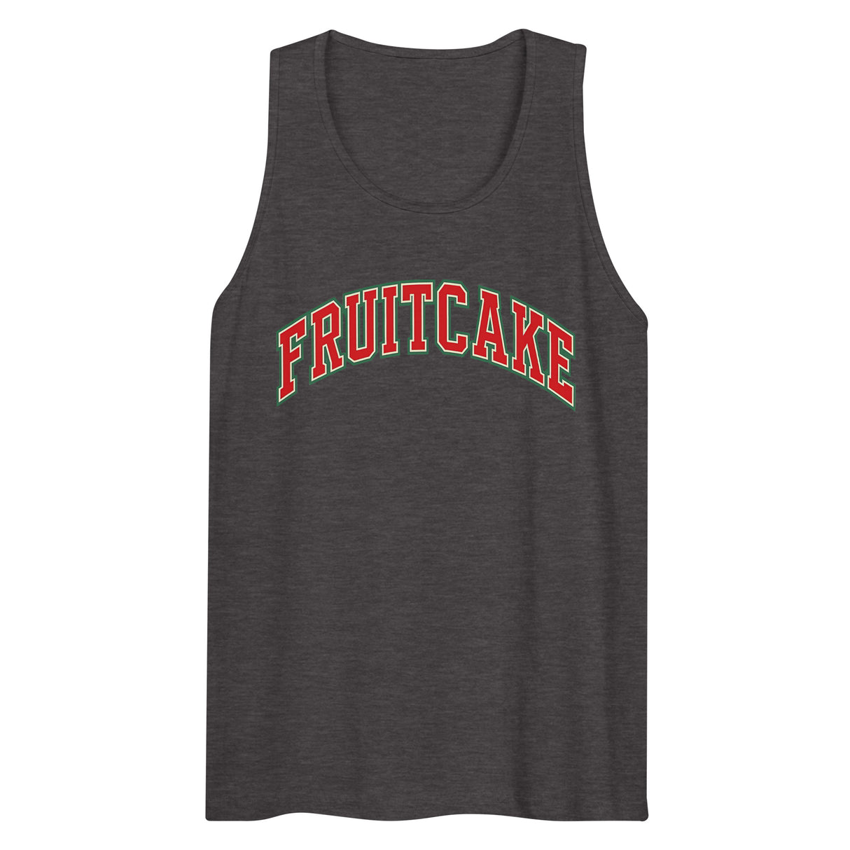 Varsity Fruitcake (Tank top)-Christmas Tank Tops-Swish Embassy