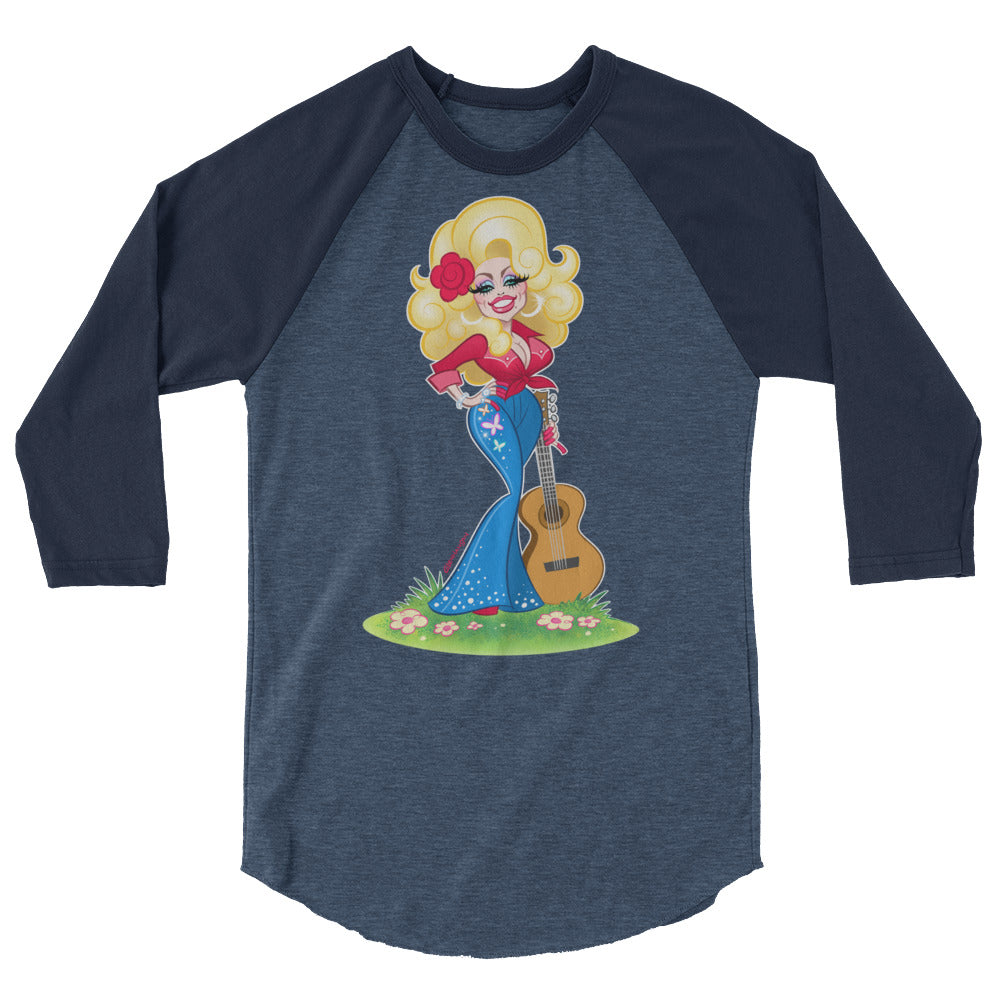 Smoky Mountain Glam (Raglan) - Heather Denim/Navy