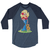 Smoky Mountain Glam (Raglan) - Heather Denim/Navy