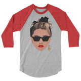 80s Glamour (Raglan) - Heather Grey/Heather Red