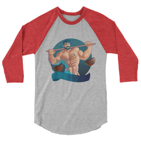 Libra (Raglan) - Heather Grey/Heather Red