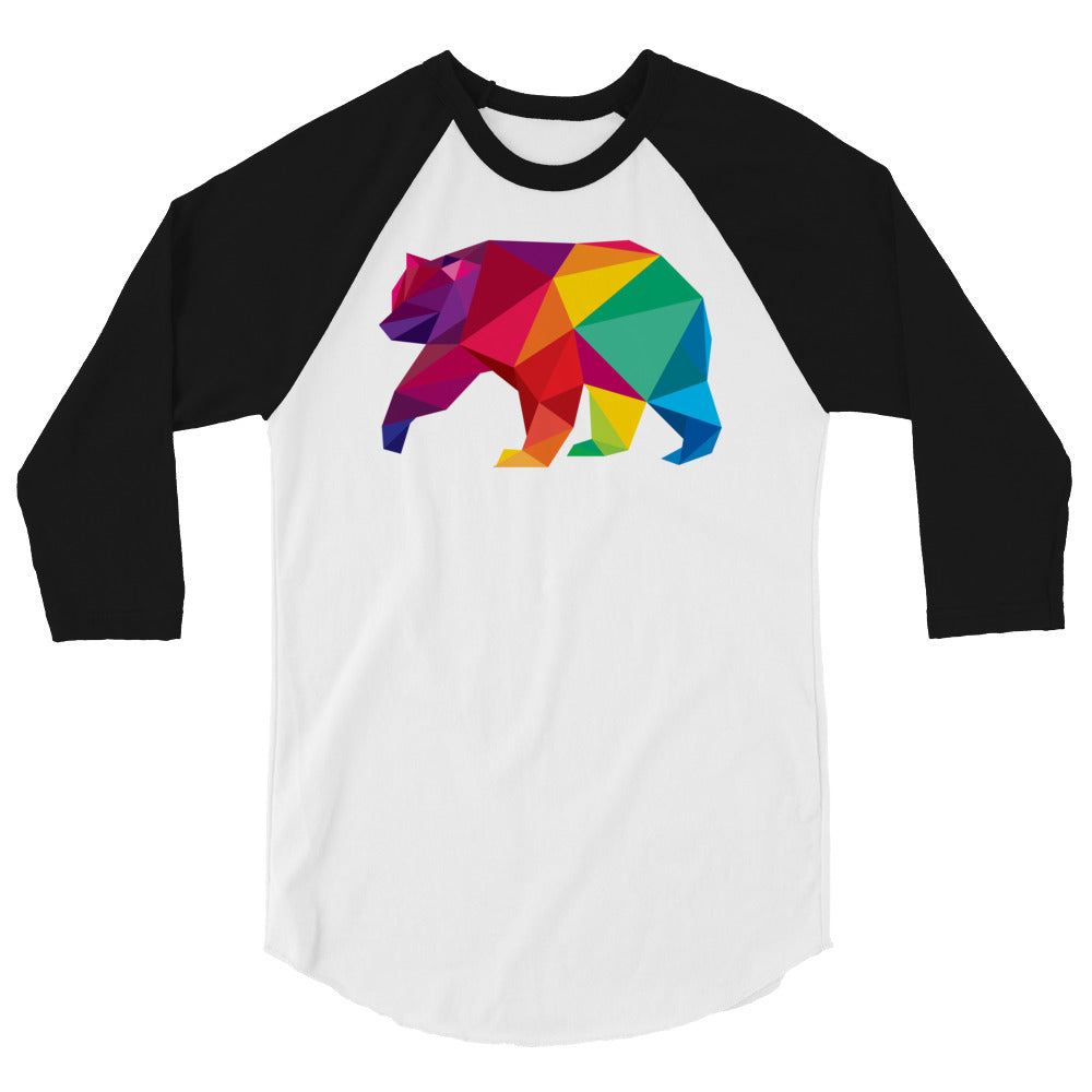 Polygon Bear (Raglan) - White/Black