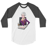 Dragon Lady (Raglan) - White/Heather Charcoal