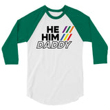 He/Him/Daddy (Raglan) - White/Kelly