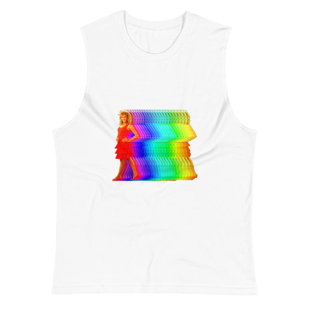 Can’t Get Hue Outta My Head (Muscle Shirt) - White