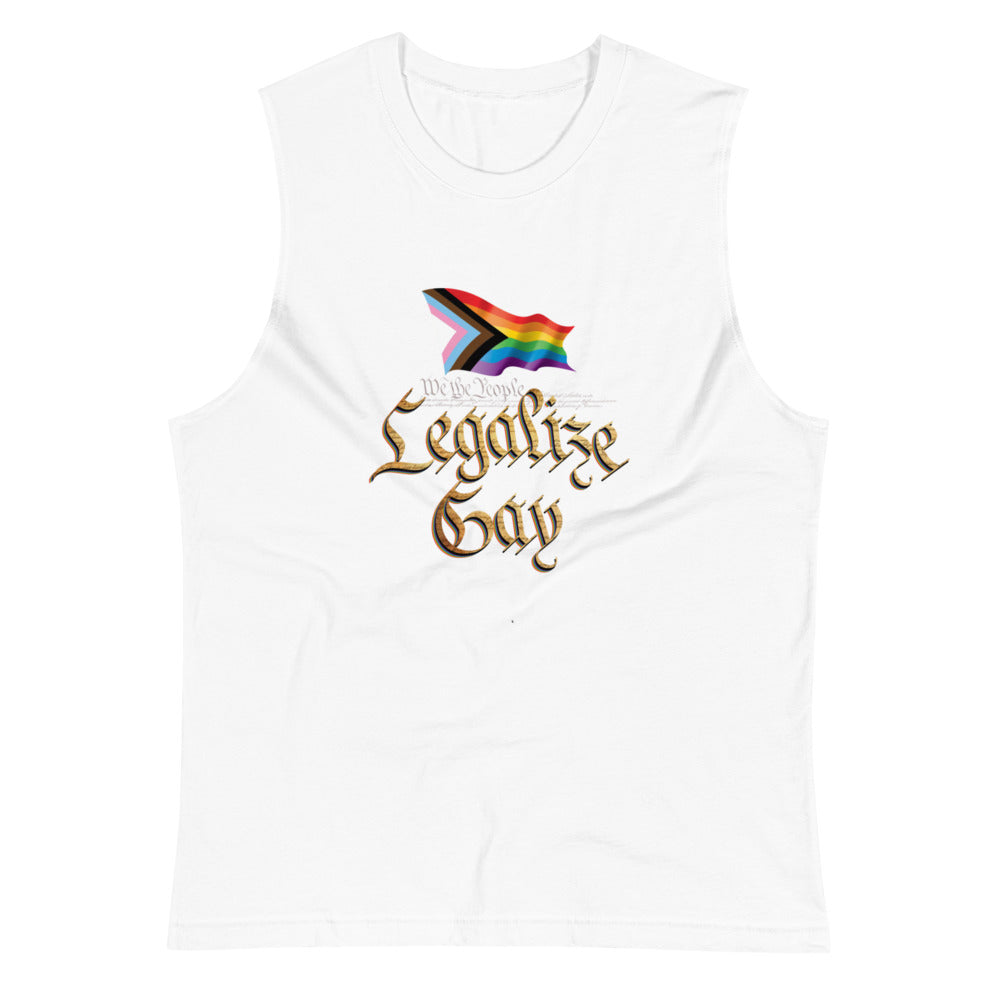 Legalize Gay (Muscle Shirt) - White