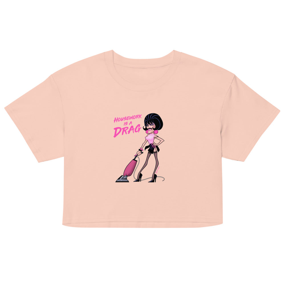 Housework is a Drag (Crop Top) - Pale Pink