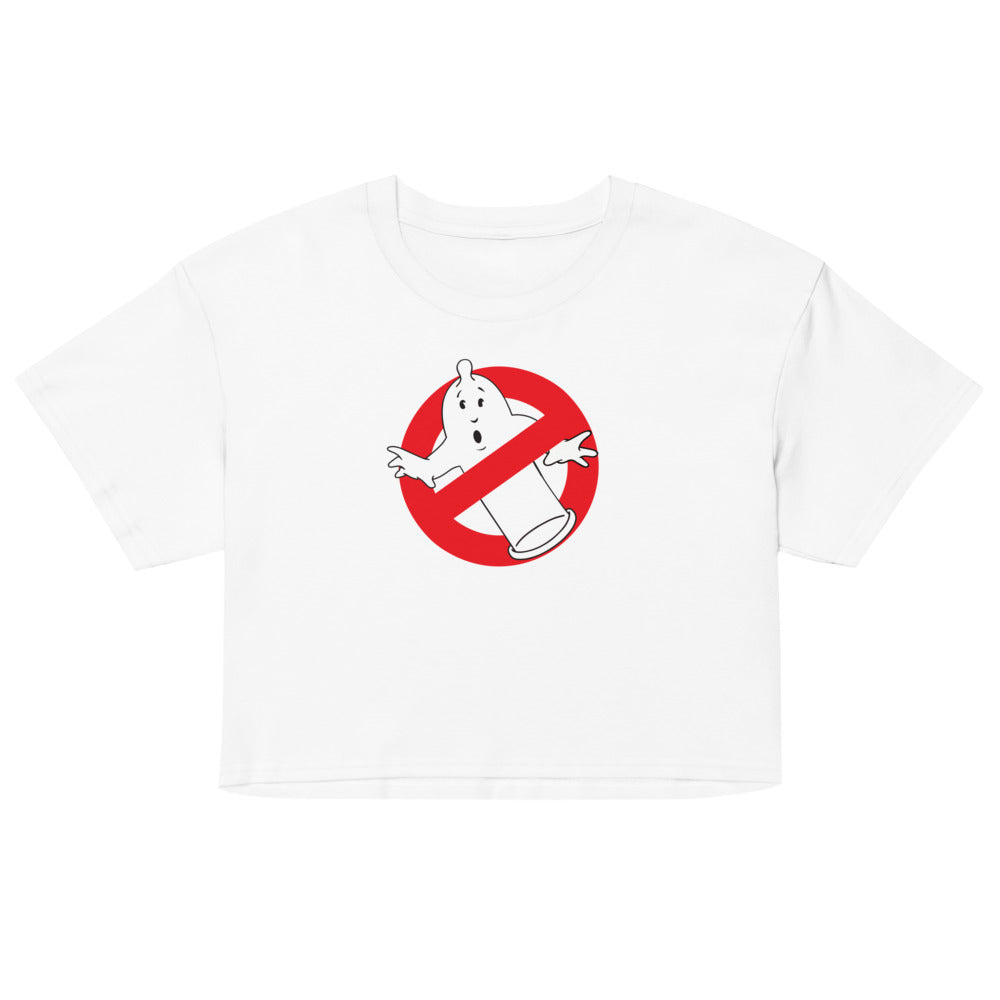 Straight Outta Condoms (Crop Top) - White