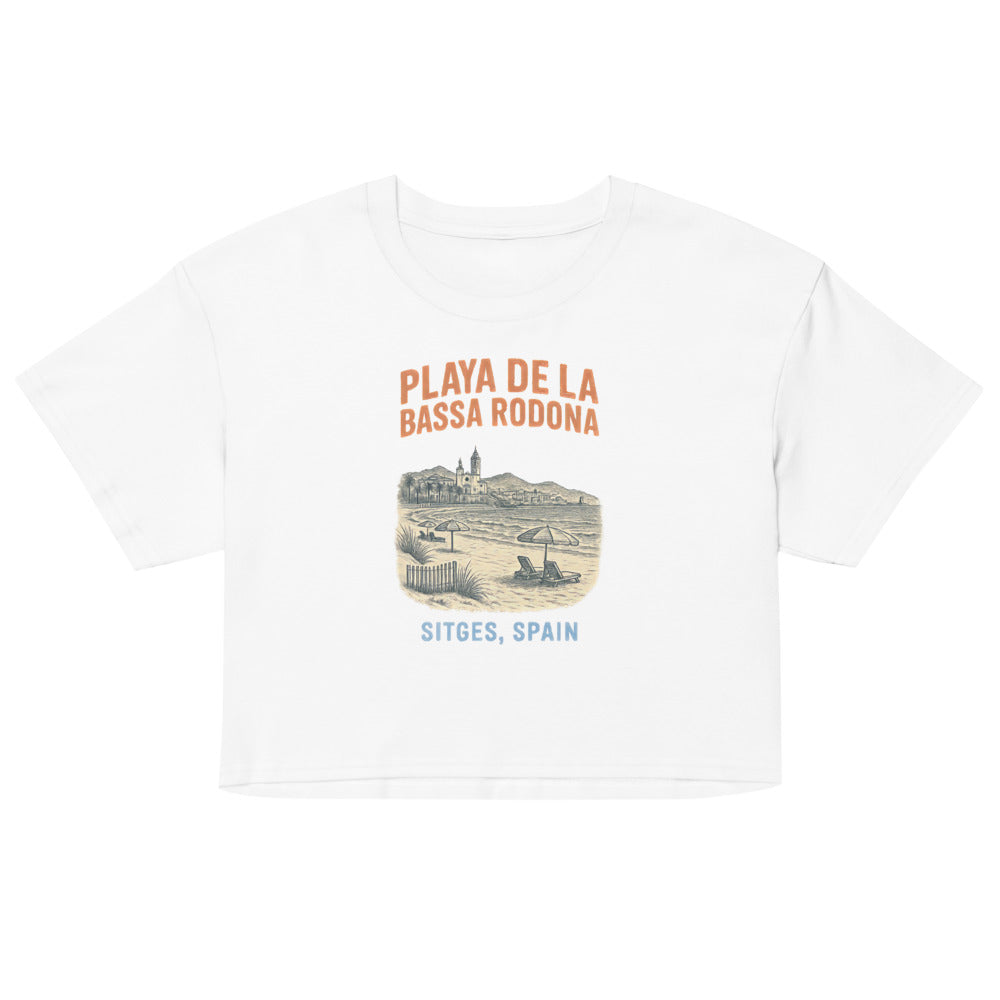Playa de la Bassa Rodone (Crop Top) - White