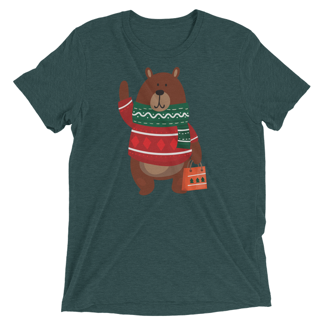 Christmas Bear (Retail Triblend)-Triblend T-Shirt-Swish Embassy
