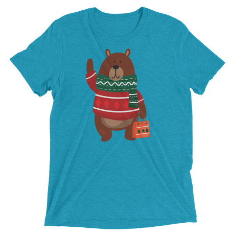 Christmas Bear (Retail Triblend)-Triblend T-Shirt-Swish Embassy