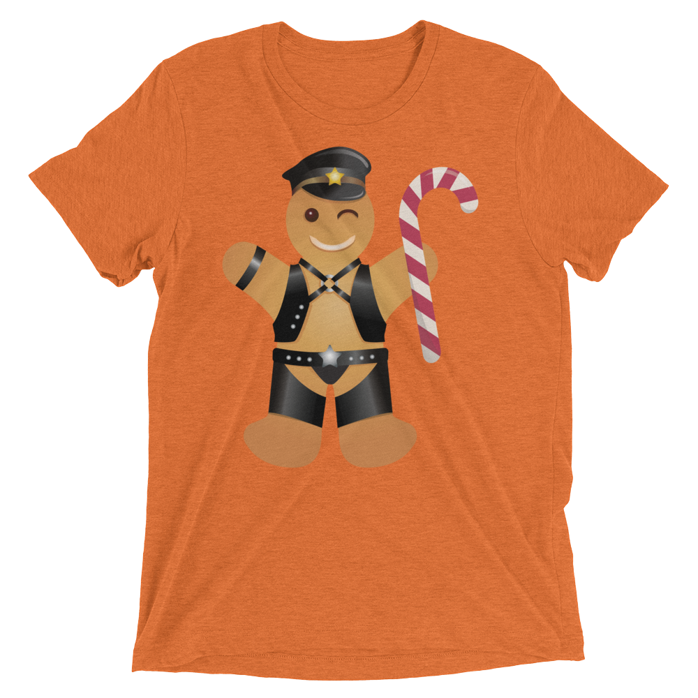 Gingerbread Leather Man (Retail Triblend)-Triblend T-Shirt-Swish Embassy
