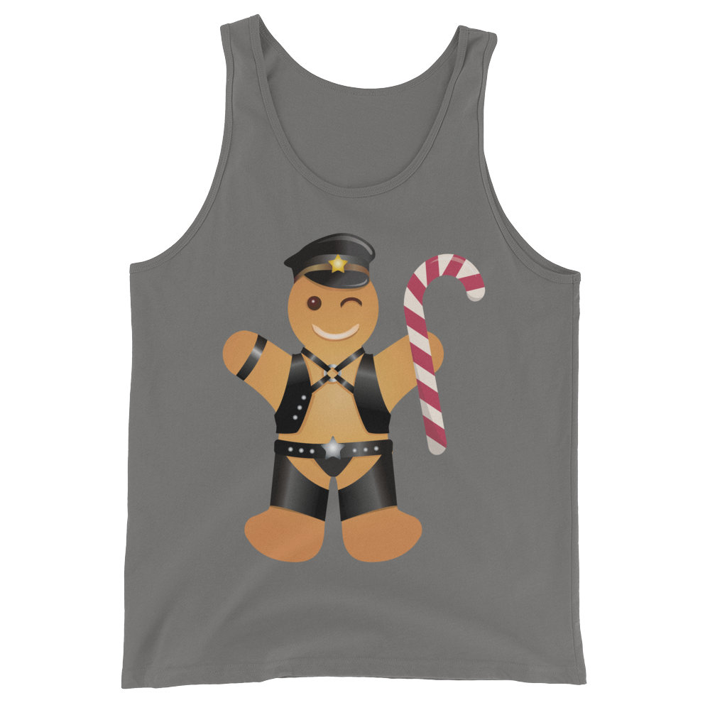 Gingerbread Leather Man (Tank Top)-Christmas Tanks-Swish Embassy