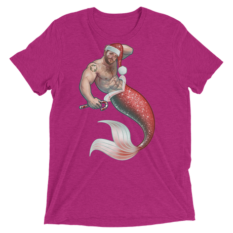 Merman Christmas (Retail Triblend)-Triblend T-Shirt-Swish Embassy