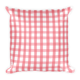 Pink Gingham (Pillow)-Pillow-Swish Embassy