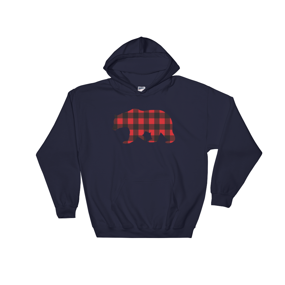 Plaid Bear (Hoodie)-Christmas Hoodies-Swish Embassy