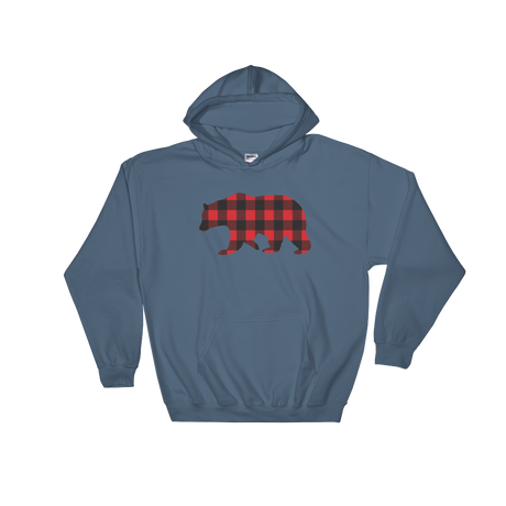 Plaid Bear (Hoodie)-Christmas Hoodies-Swish Embassy