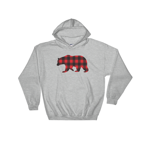 Plaid Bear (Hoodie)-Christmas Hoodies-Swish Embassy