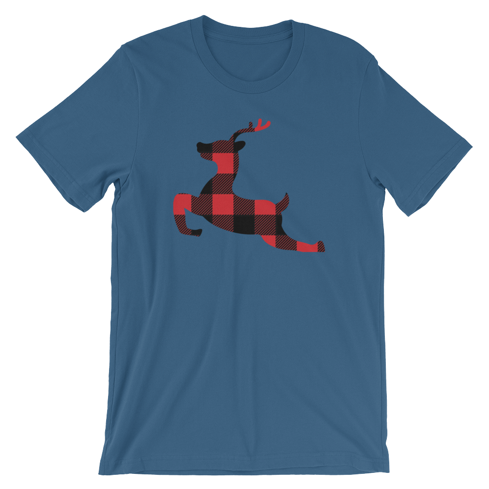 Plaid Reindeer-Christmas T-Shirts-Swish Embassy