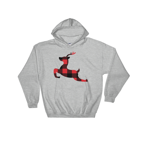 Plaid Reindeer (Hoodie)-Christmas Hoodies-Swish Embassy