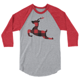 Plaid Reindeer (Raglan)-Raglan-Swish Embassy