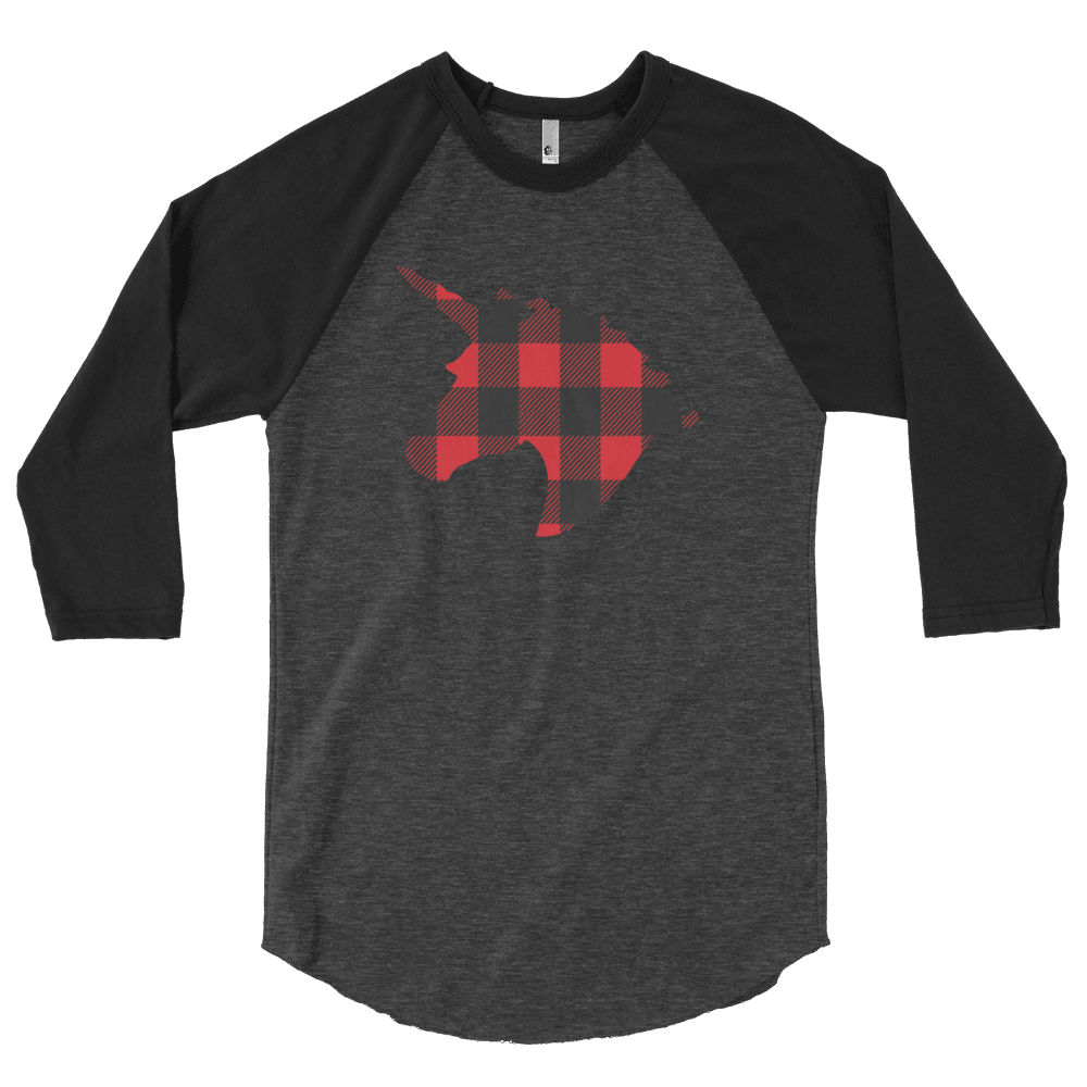 Plaid Unicorn (Raglan)-Raglan-Swish Embassy