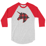 Plaid Unicorn (Raglan)-Raglan-Swish Embassy