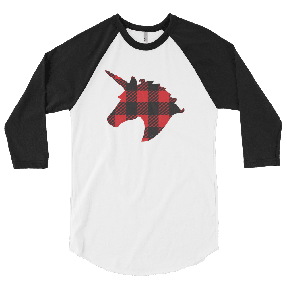 Plaid Unicorn (Raglan)-Raglan-Swish Embassy