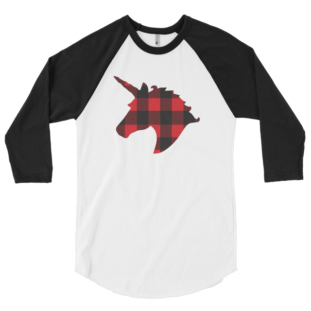 Plaid Unicorn (Raglan)-Raglan-Swish Embassy