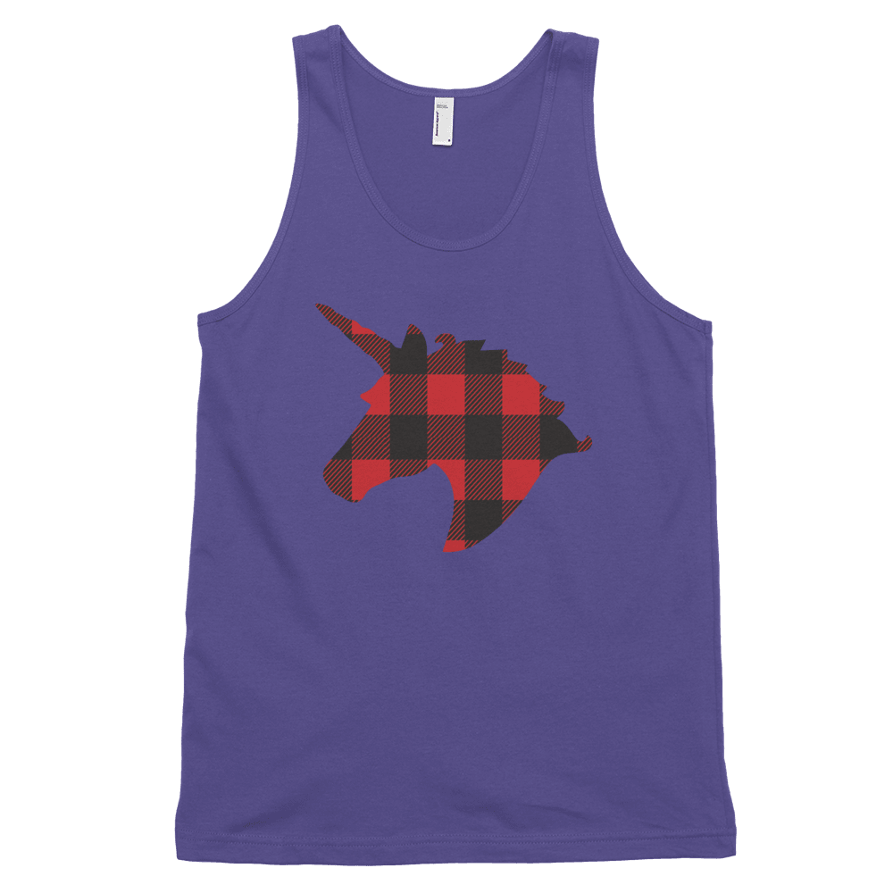 Plaid Unicorn (Tank Top)-Christmas Tanks-Swish Embassy