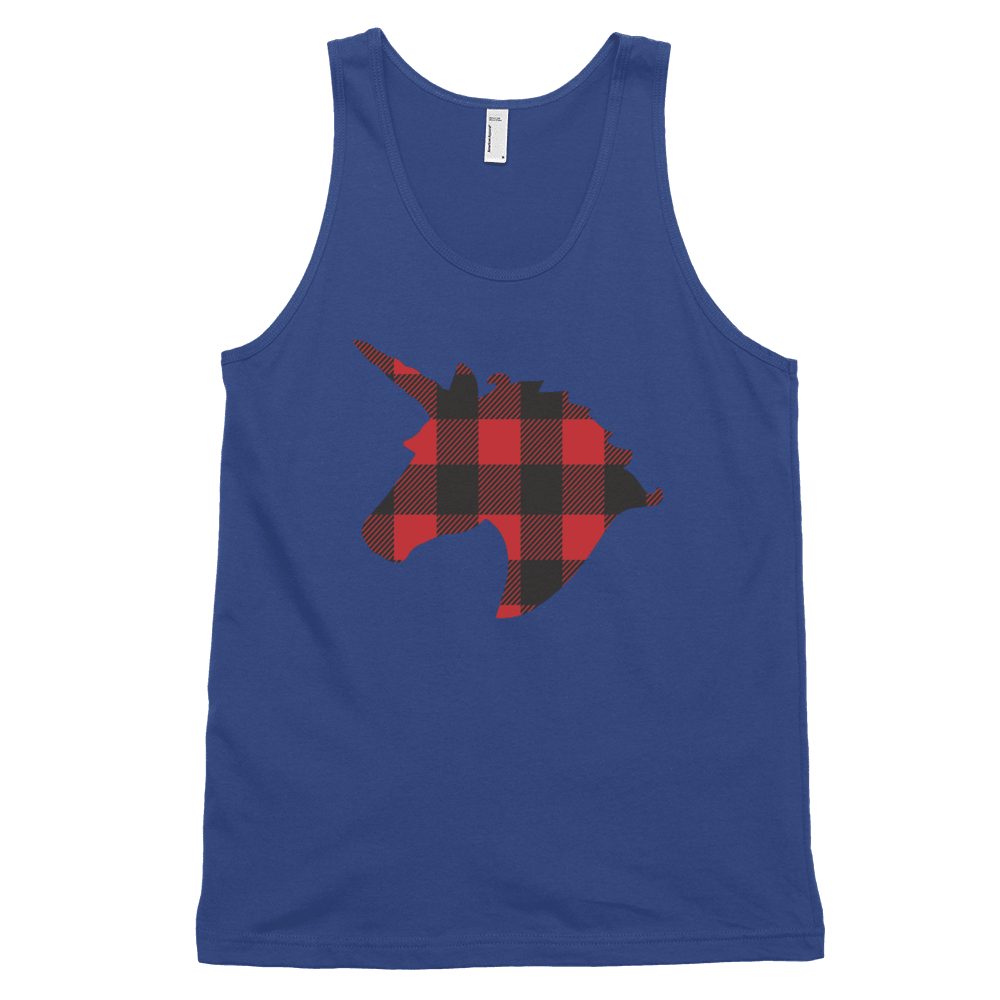 Plaid Unicorn (Tank Top)-Christmas Tanks-Swish Embassy