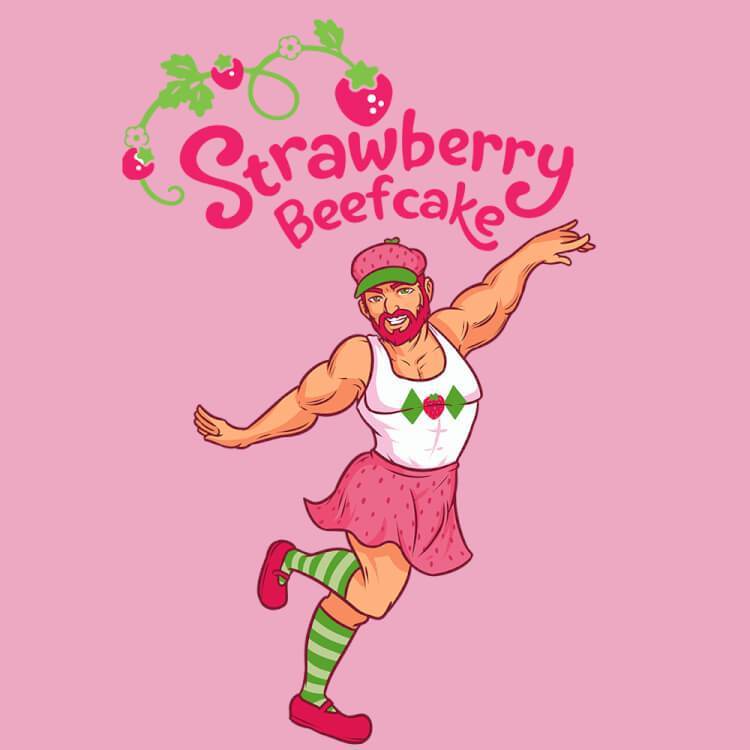 Strawberry Beefcake-T-Shirts-Swish Embassy