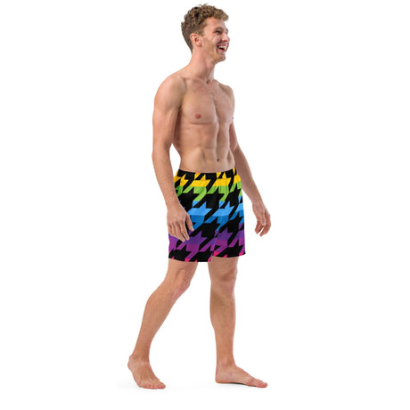 Pride Houndstooth (Swim Trunks)-Swim Trunks-Swish Embassy