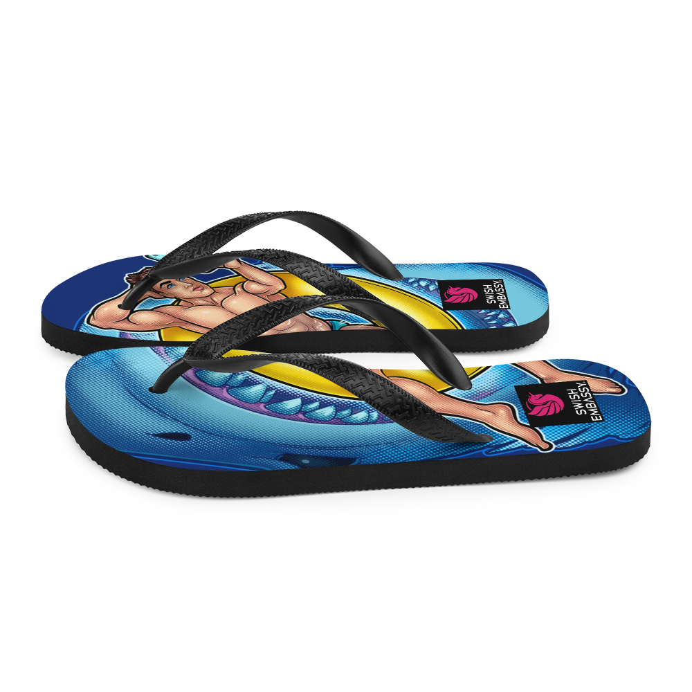 Shark Selfie (Flip Flops)-Flip Flops-Swish Embassy